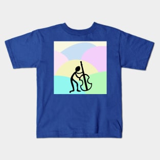 Guitar Figure Silhouette Colorful Pastel Kids T-Shirt